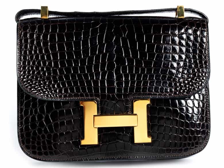 Detailabbildung: Hermès Constance 24 cm Kroko „Brun“
