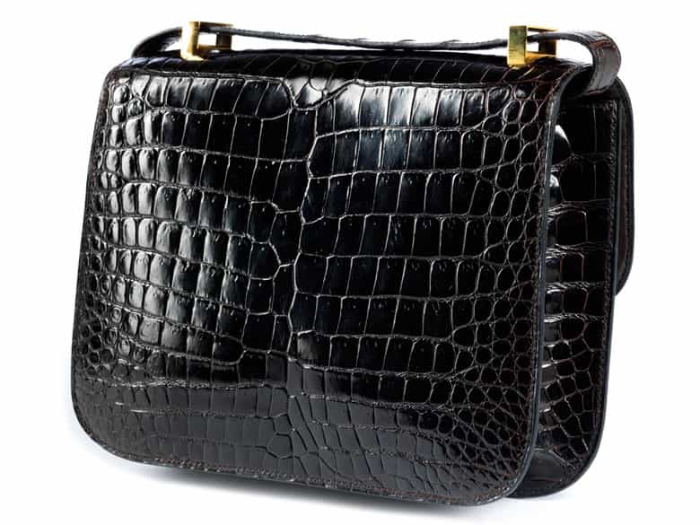 Detailabbildung: Hermès Constance 24 cm Kroko „Brun“