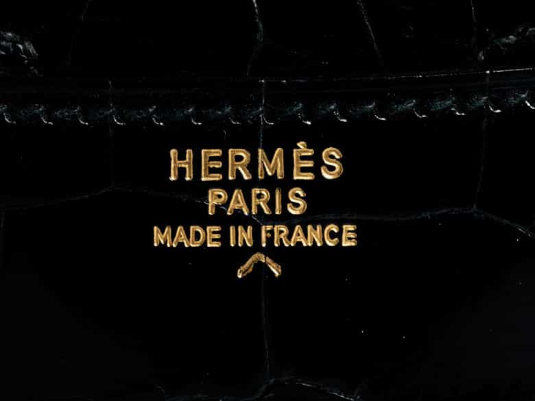Detailabbildung: Hermès Constance 24 cm Kroko „Schwarz“