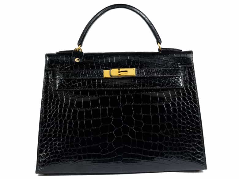 Detailabbildung: Hermès Kelly Bag 32 cm „Black“