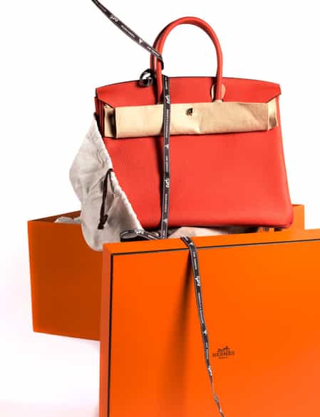 Detailabbildung:  Hermès Birkin Bag 35 cm „Rouge Pivoine“