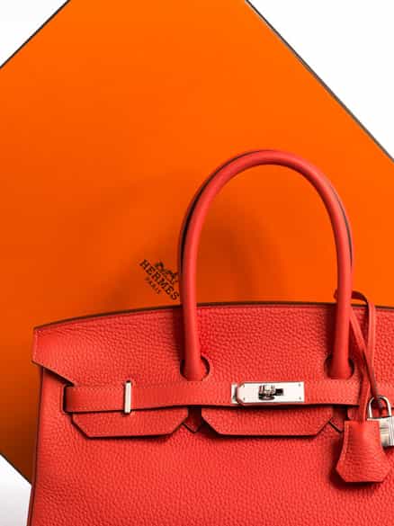 Detailabbildung:  Hermès Birkin Bag 35 cm „Rouge Pivoine“