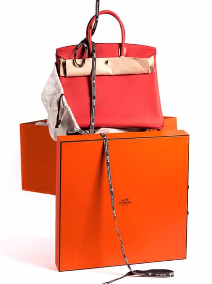 Detailabbildung:  Hermès Birkin Bag 35 cm „Rouge Pivoine“