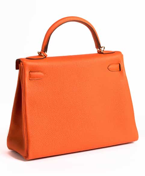 Detailabbildung:  Hermès Kelly Bag 32 cm „Orange“