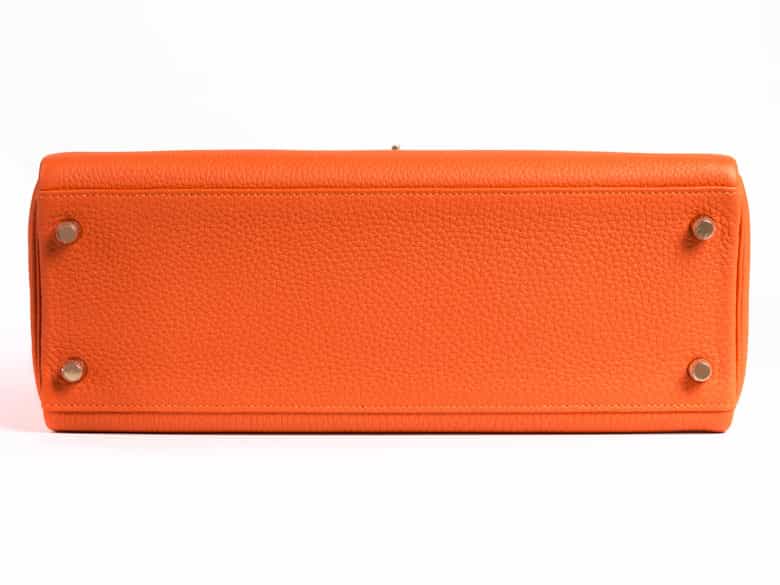 Detailabbildung:  Hermès Kelly Bag 32 cm „Orange“