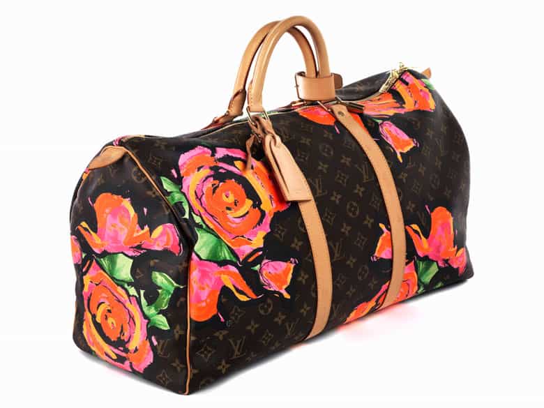 Detailabbildung:  Louis Vuitton Reisetasche „Keepall Roses“ 55 cm by Stephen Sprouse