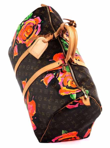 Detailabbildung:  Louis Vuitton Reisetasche „Keepall Roses“ 55 cm by Stephen Sprouse