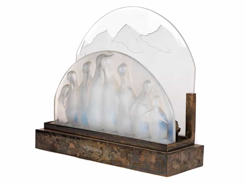 Detailabbildung: Sehr seltene „Lampe aux Pingouins“ von Costebelle