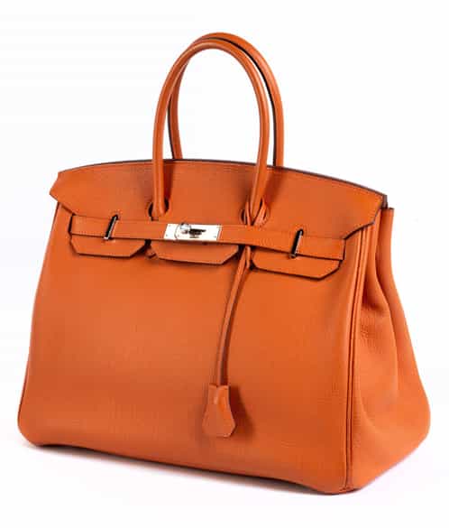 Detailabbildung:  Hermès Birkin Bag 35 cm „Orange“