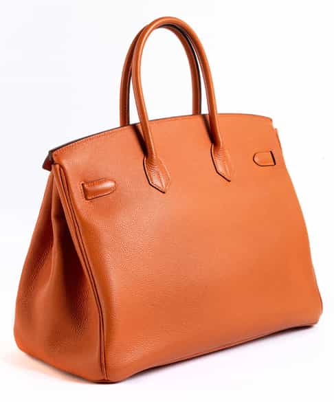 Detailabbildung:  Hermès Birkin Bag 35 cm „Orange“