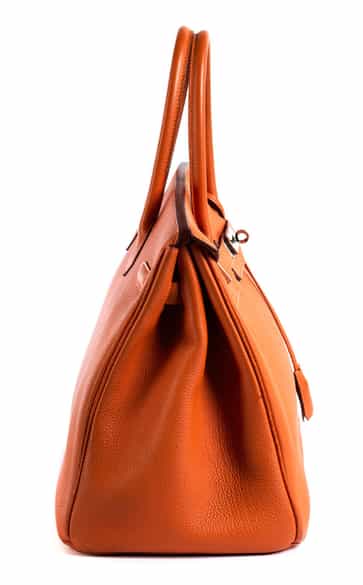Detailabbildung:  Hermès Birkin Bag 35 cm „Orange“