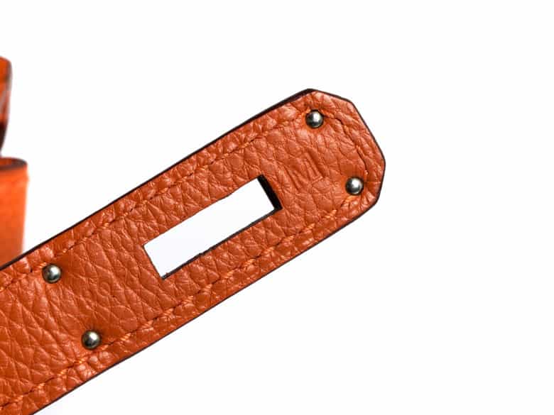 Detailabbildung:  Hermès Birkin Bag 35 cm „Orange“