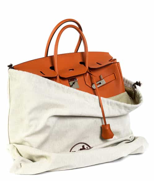 Detailabbildung:  Hermès Birkin Bag 35 cm „Orange“