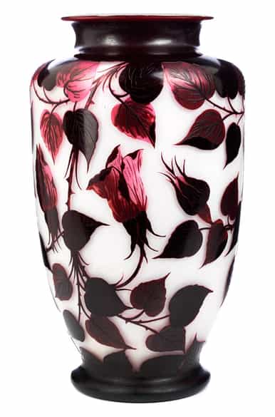 Detailabbildung:  Loetz-Vase mit Rosen