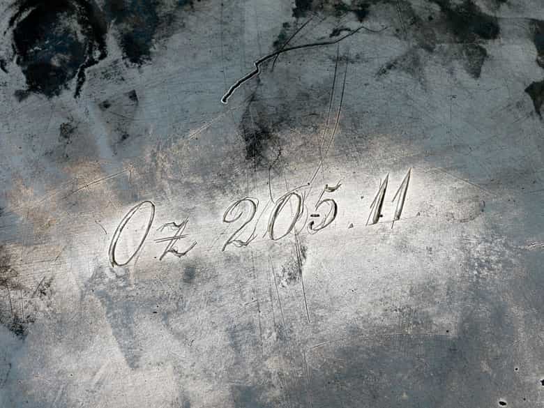 Detailabbildung:  Sehr großer Londoner Silber Salver