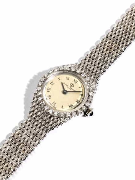 Detailabbildung:  Gold-Diamantarmbanduhr von Baume & Mercier