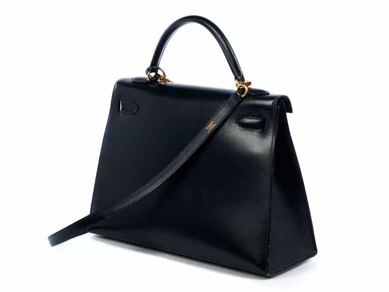 Detailabbildung:  Hermès Kelly Bag 28 cm „Bleu marine“