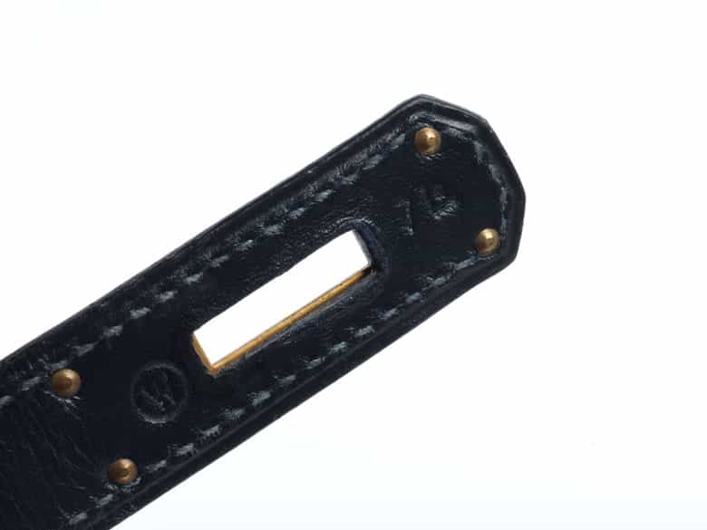 Detailabbildung:  Hermès Kelly Bag 28 cm „Bleu marine“