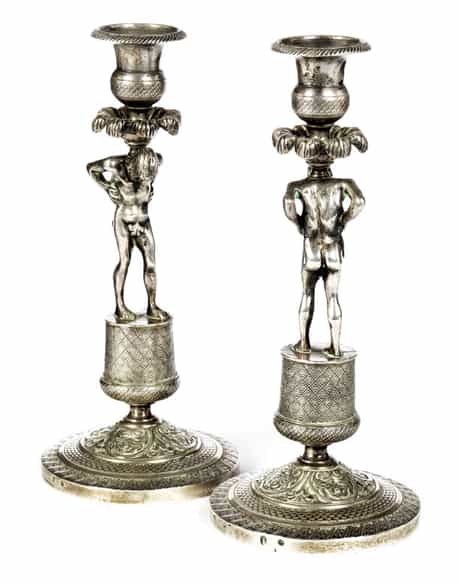 Detailabbildung:  Paar Genuesische Kerzenstöcke