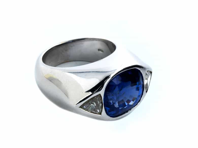 Detailabbildung:  Saphir-Diamantring