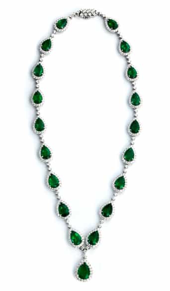 Detailabbildung:  Smaragd-Brillantcollier