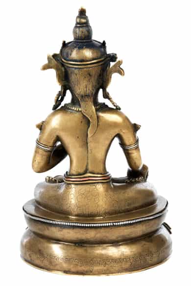 Detailabbildung: Feine feuervergoldete Bronze der Sita Tara (weiße Tara)