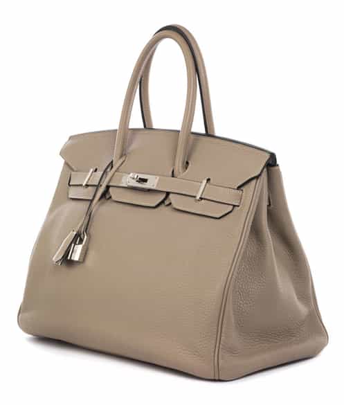 Detailabbildung: † Hermès Birkin Bag 35 cm „Gris Tourterelle“