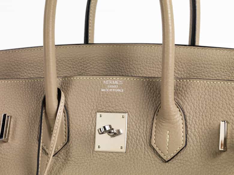 Detailabbildung: † Hermès Birkin Bag 35 cm „Gris Tourterelle“
