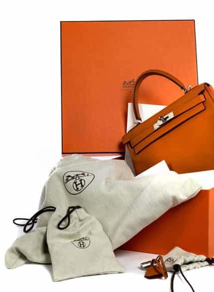 Detailabbildung: Hermès Kelly Bag 28 cm „Orange“