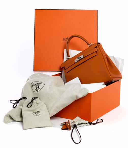 Detailabbildung: Hermès Kelly Bag 28 cm „Orange“