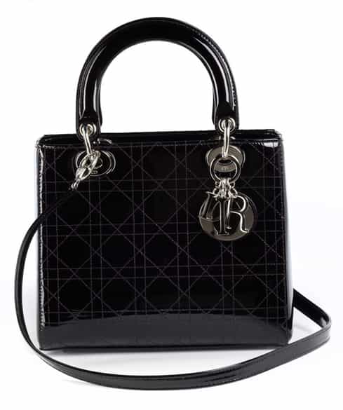 Detailabbildung: Christian Dior Tasche „Lady Dior“ Brombeer
