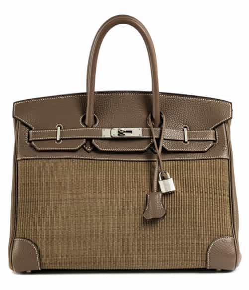 Detailabbildung: Hermès Birkin Bag 35 cm „Crinolin“ Etoupe