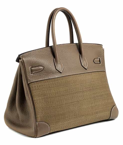 Detailabbildung: Hermès Birkin Bag 35 cm „Crinolin“ Etoupe