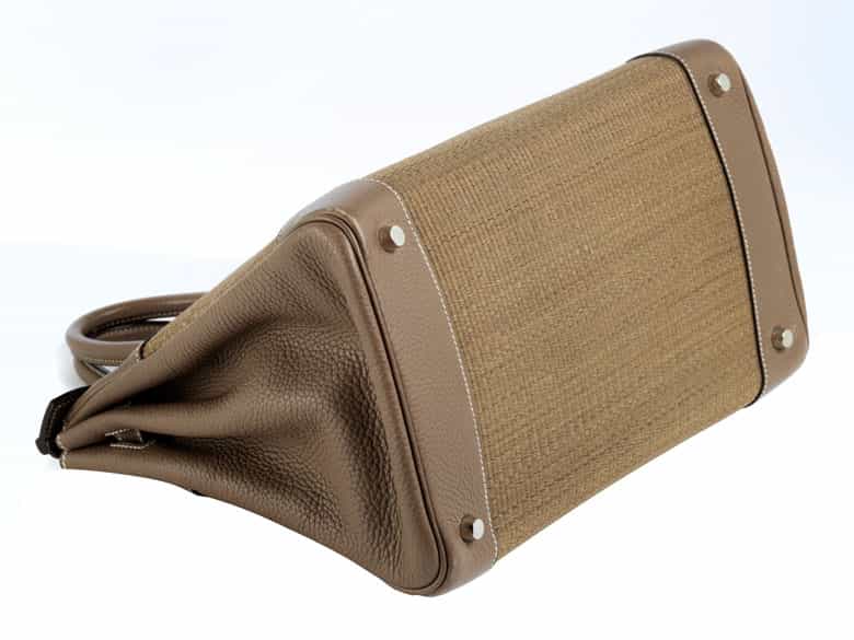 Detailabbildung: Hermès Birkin Bag 35 cm „Crinolin“ Etoupe