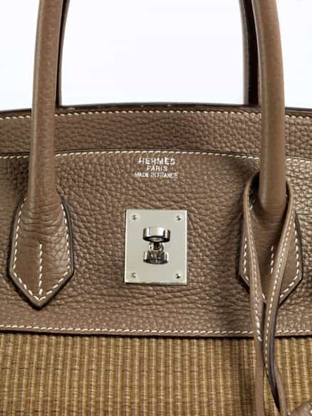 Detailabbildung: Hermès Birkin Bag 35 cm „Crinolin“ Etoupe