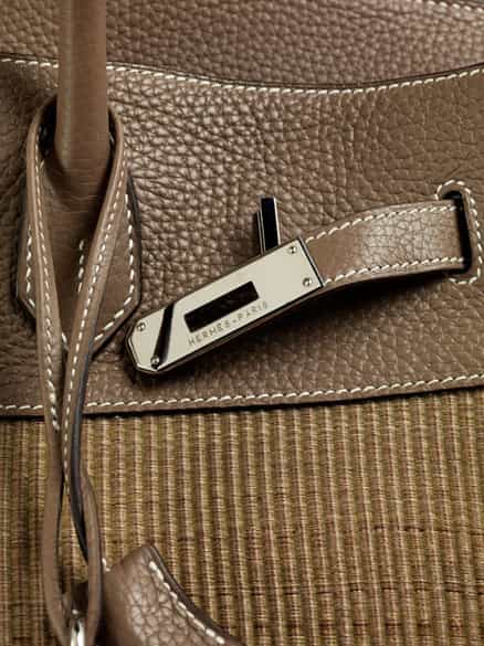 Detailabbildung: Hermès Birkin Bag 35 cm „Crinolin“ Etoupe