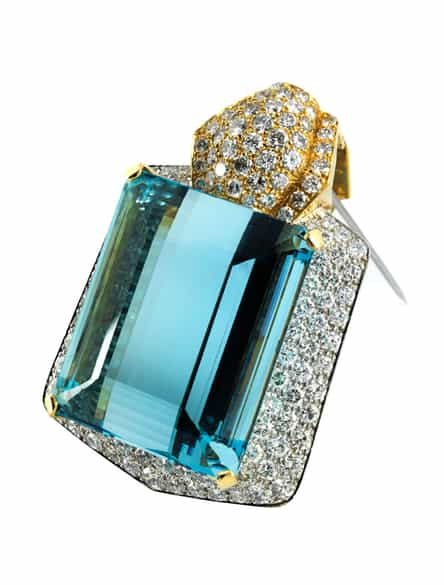 Detailabbildung: Aqua-Perl-Brillantcollier von David Webb