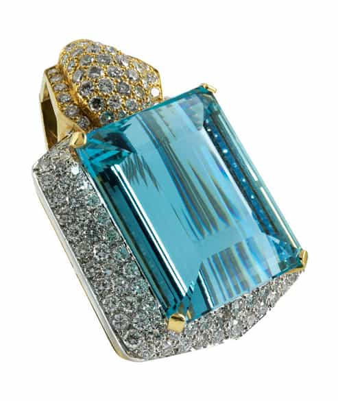 Detailabbildung: Aqua-Perl-Brillantcollier von David Webb