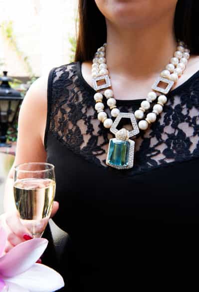 Detailabbildung: Aqua-Perl-Brillantcollier von David Webb