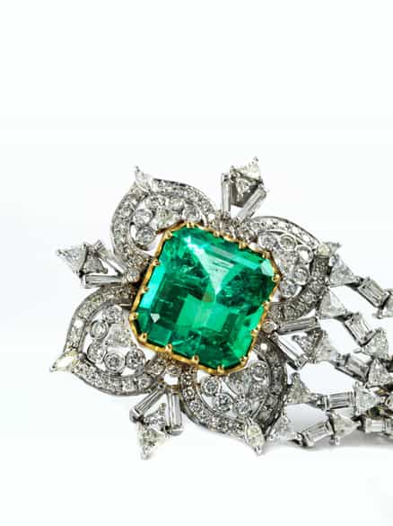 Detailabbildung: Smaragd-Diamantbrosche von Van Cleef & Arpels
