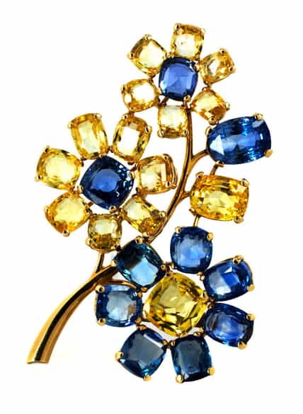 Detailabbildung: Prächtiges gelb-blaues Saphir-Set