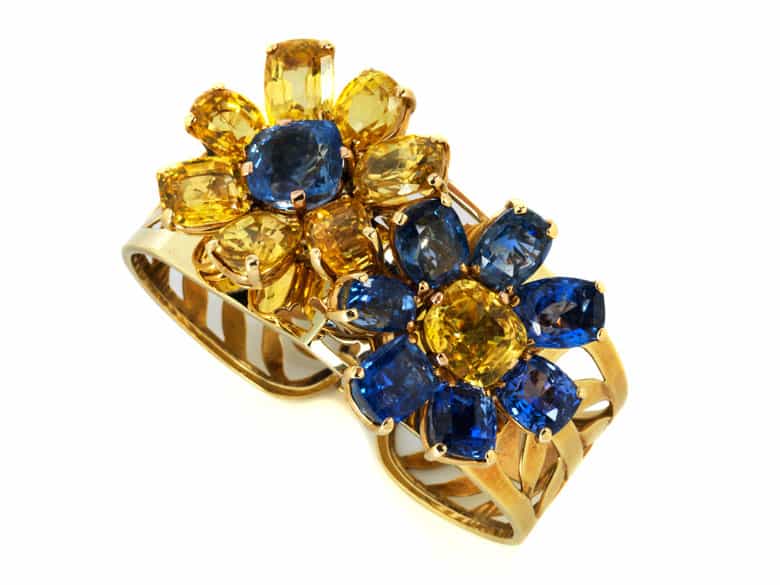 Detailabbildung: Prächtiges gelb-blaues Saphir-Set
