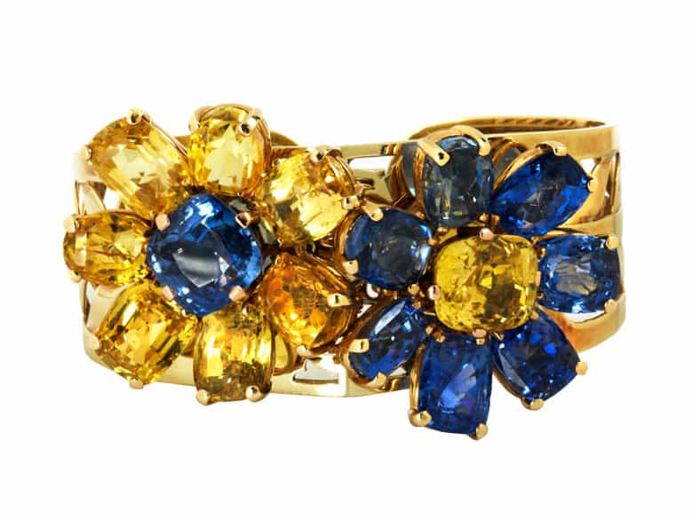 Detailabbildung: Prächtiges gelb-blaues Saphir-Set