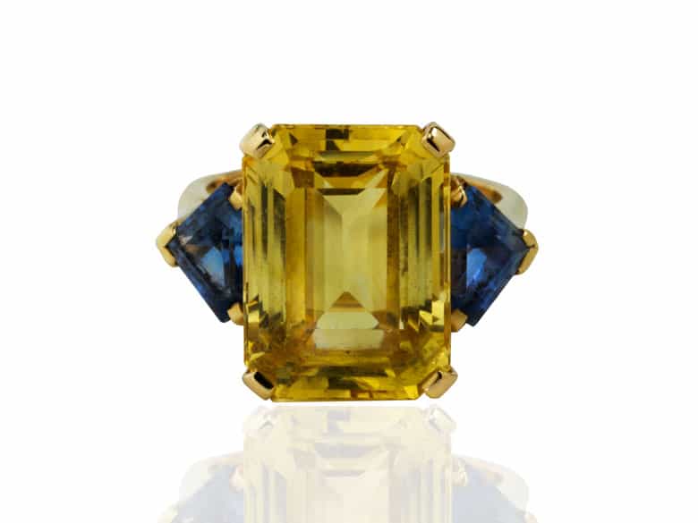 Detailabbildung: Prächtiges gelb-blaues Saphir-Set