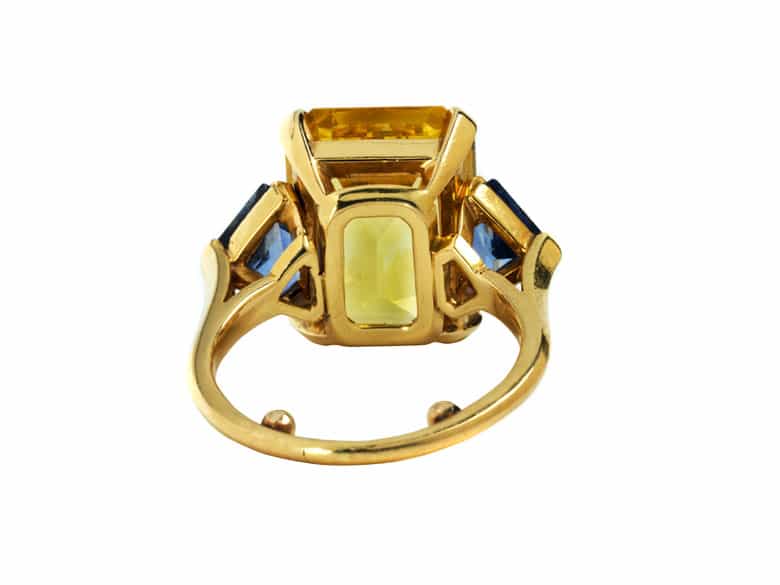 Detailabbildung: Prächtiges gelb-blaues Saphir-Set
