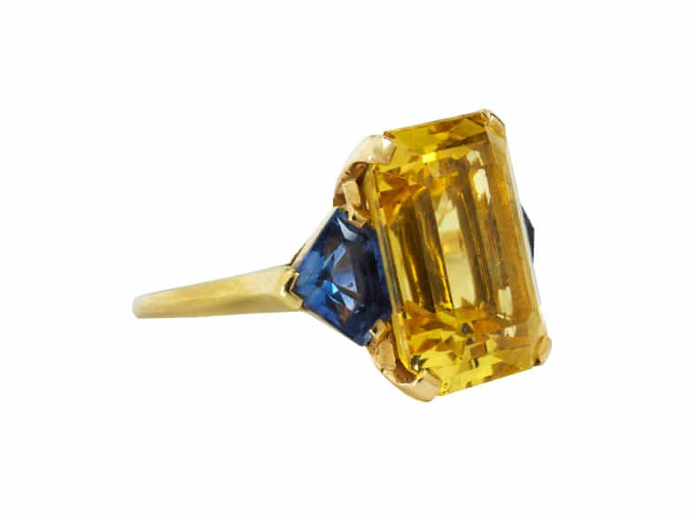 Detailabbildung: Prächtiges gelb-blaues Saphir-Set