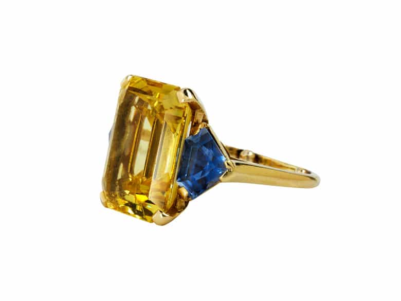 Detailabbildung: Prächtiges gelb-blaues Saphir-Set