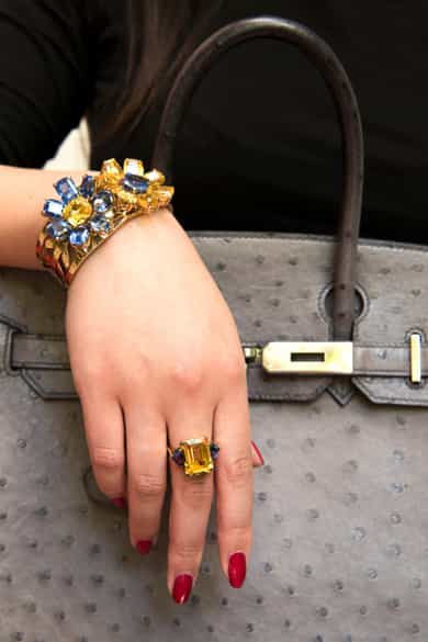 Detailabbildung: Prächtiges gelb-blaues Saphir-Set