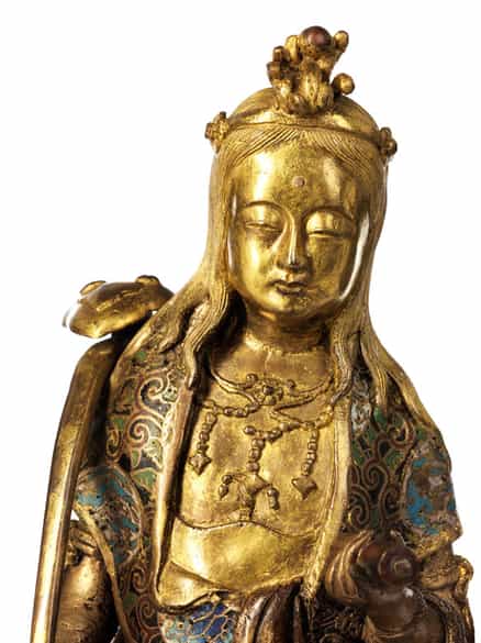 Detailabbildung: † Bronzefigur Guanyin