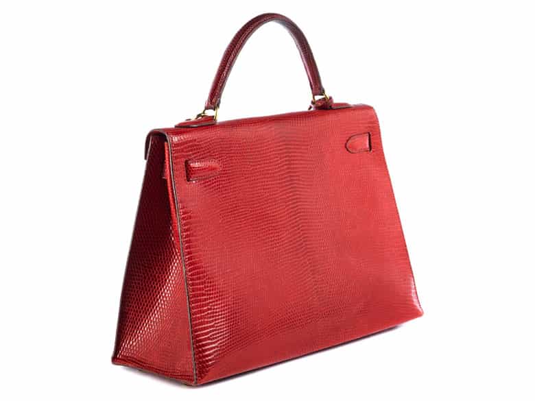 Detailabbildung: Hermès Kelly Bag Echse „Rouge“